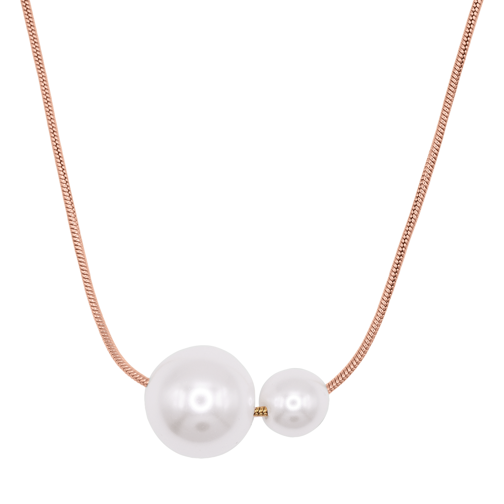 Kette Damen Edelstahl Solene Perlenkette in Rosé - Heideman