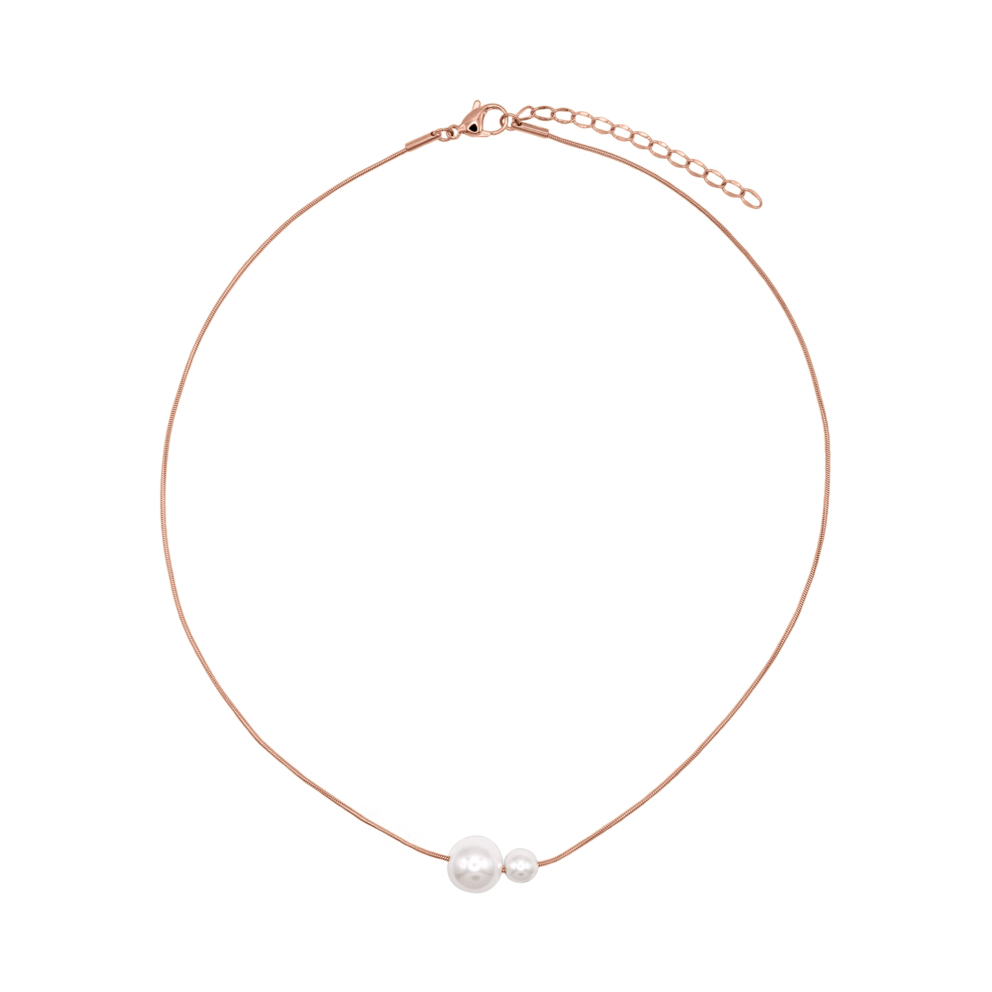 Kette Damen Edelstahl Solene Rosé Detailansicht der feinen Kette