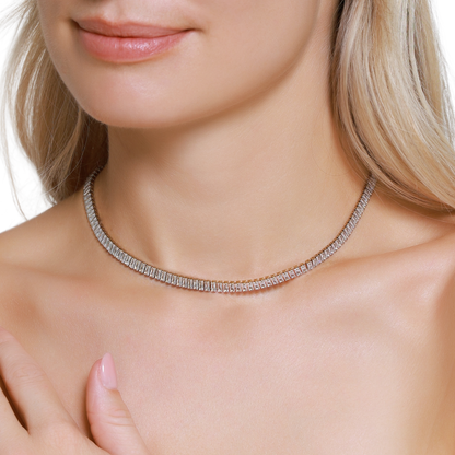 Halskette Damen Edelstahl Zelie Gold - Detailansicht der Zirkonia