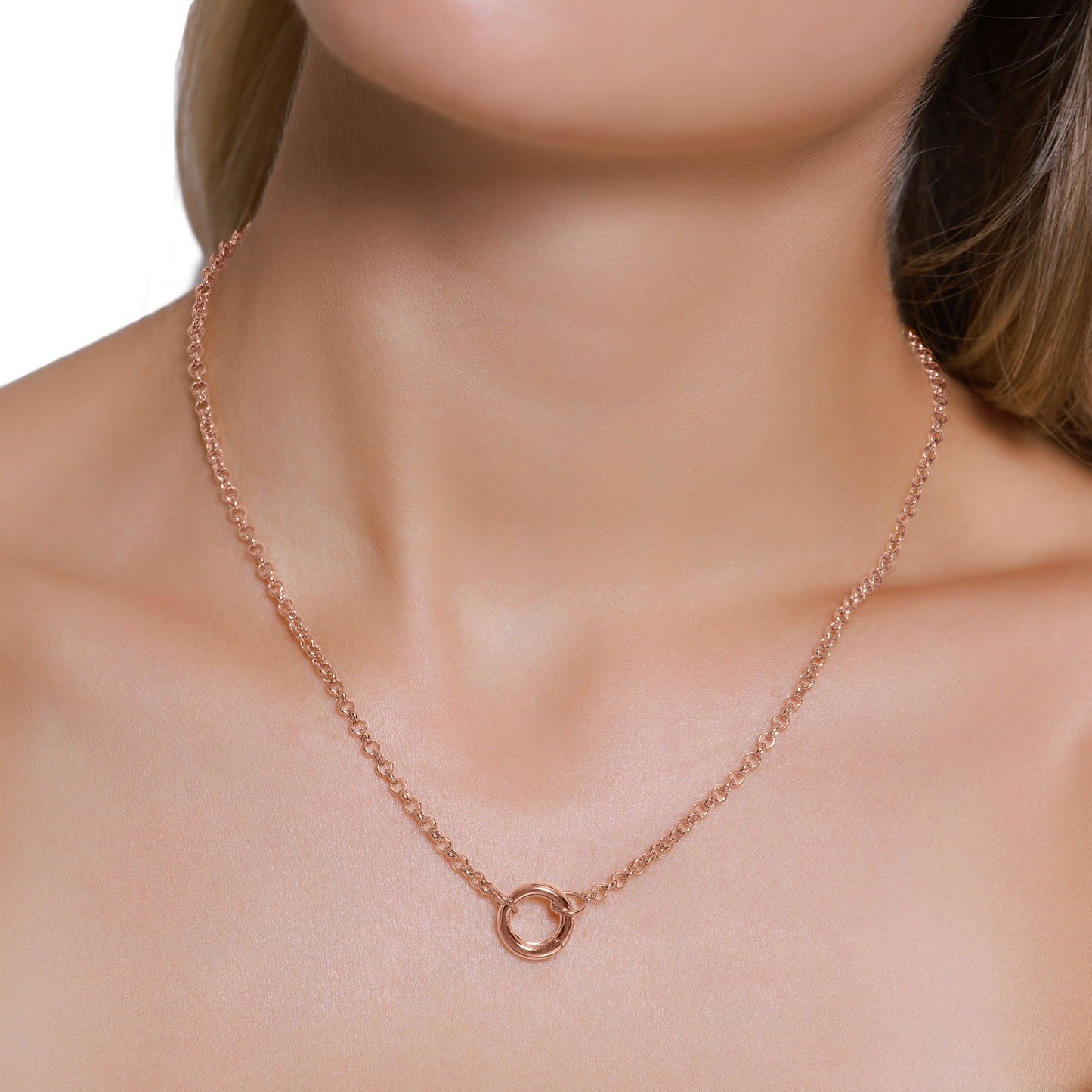 Halskette Damen Edelstahl Noelie in Rose - Detailaufnahme