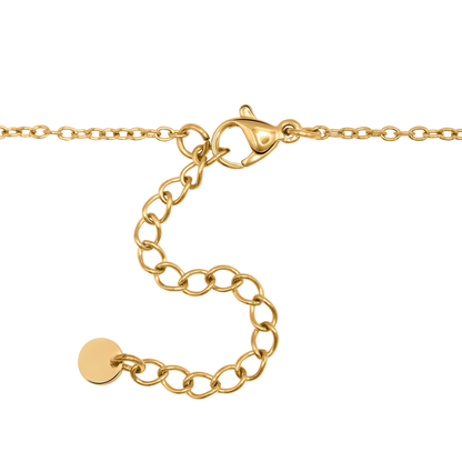 Halskette Damen Edelstahl Eulalie in Gold - gestylt im Look