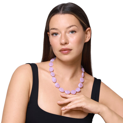 Damen Halskette Xenia Gold Light Rose getragen am Hals - Heideman