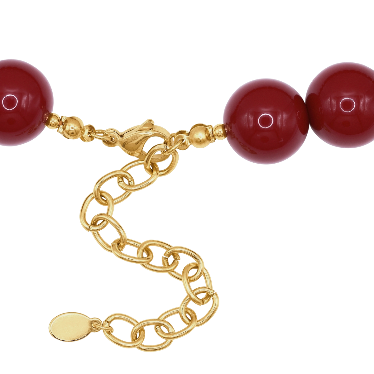 Halskette Damen Edelstahl Embla in Gold gestylt mit weiterem Schmuck