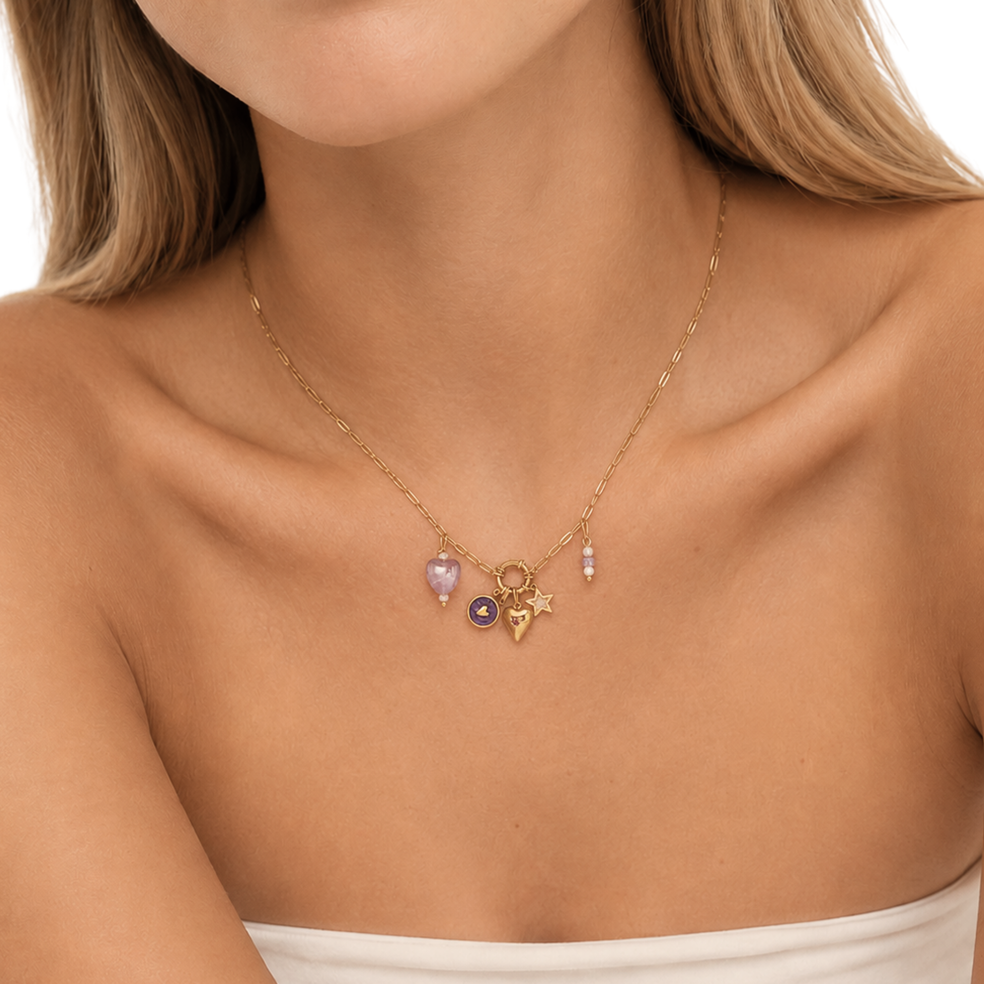 Halskette Damen Gold Hina goldfarben - Detailaufnahme