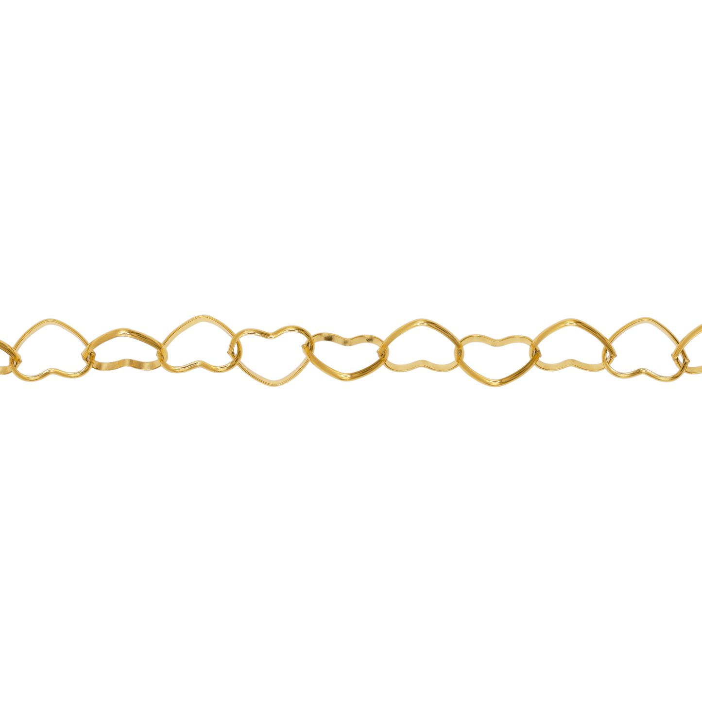Halskette Damen Edelstahl Elif in Gold mit Herzgliedern Produktansicht