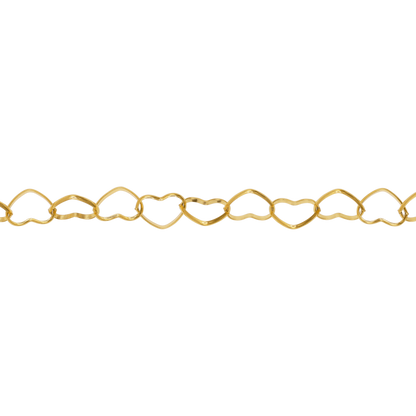 Halskette Damen Edelstahl Elif in Gold mit Herzgliedern Produktansicht