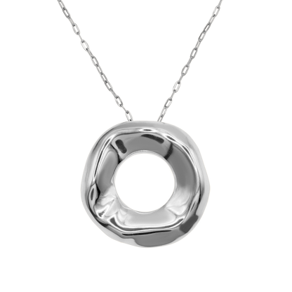 Halskette Damen Edelstahl Colette in Silber mit runden Anhaenger - Produktbild