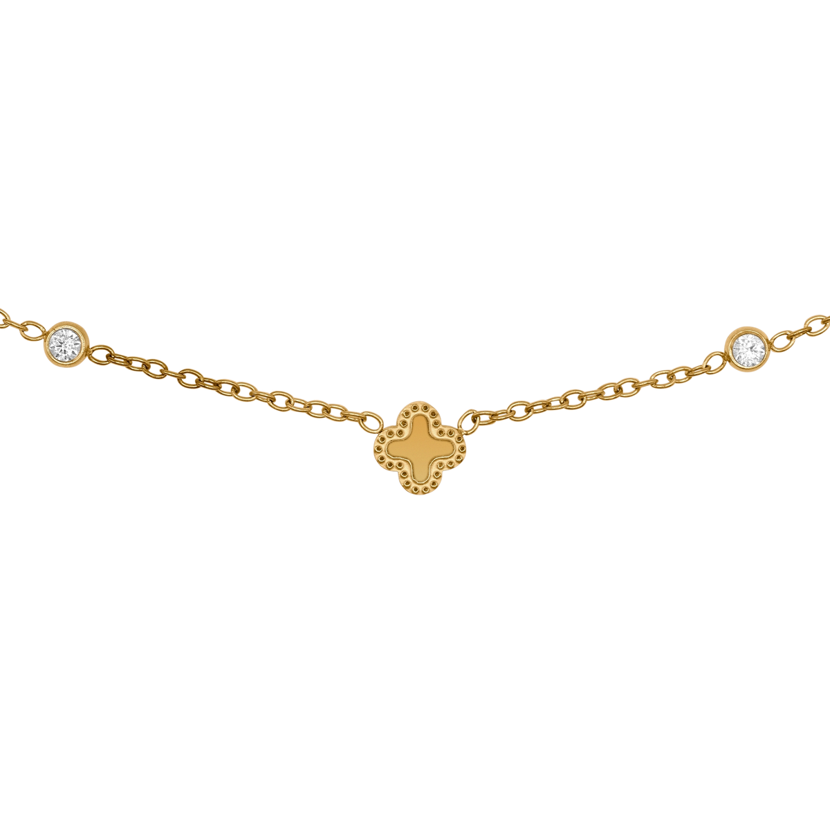 Kette Damen Edelstahl Alizee florale Zirkonia Kette in Gold - Heideman
