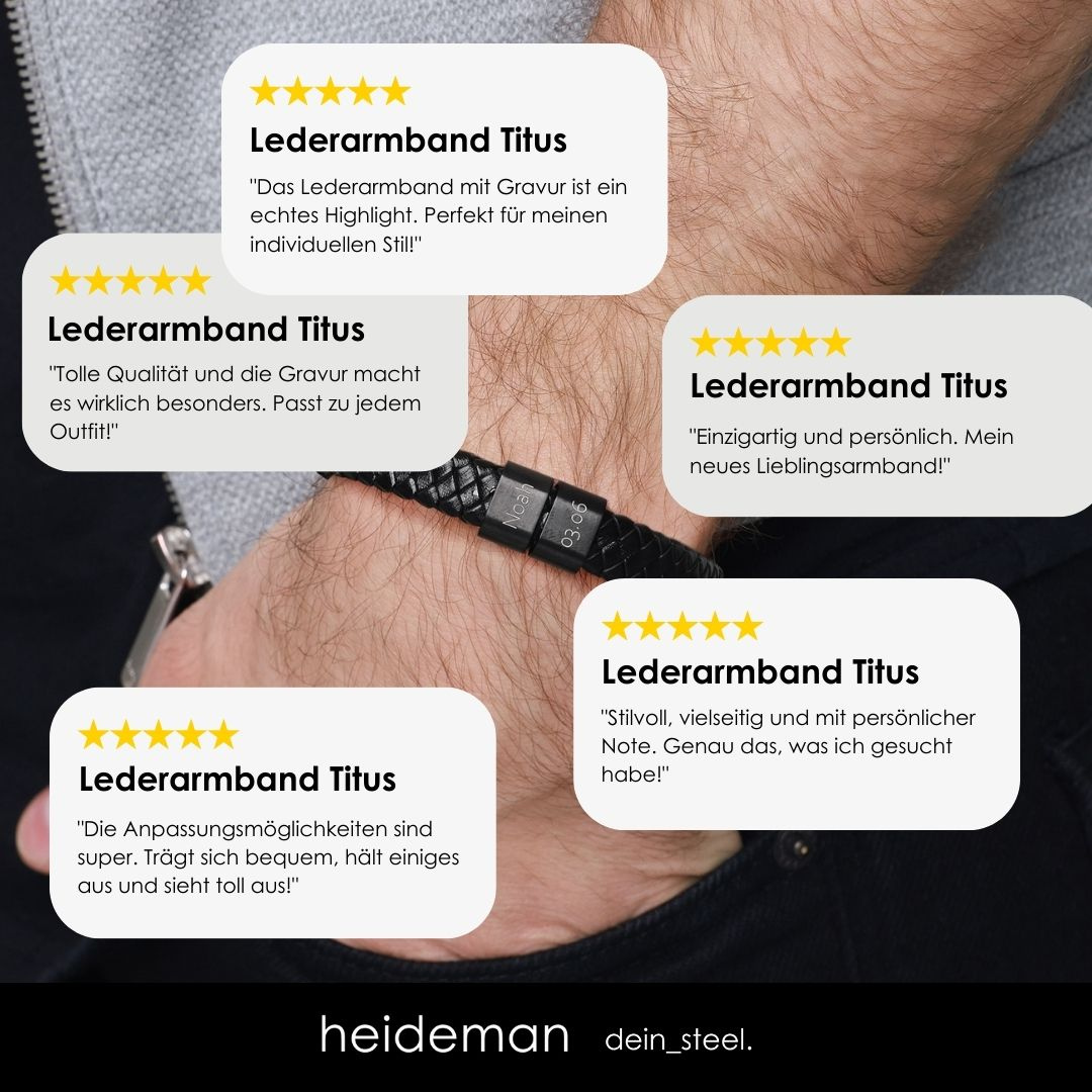 Lederarmband Titus - 2 Elemente