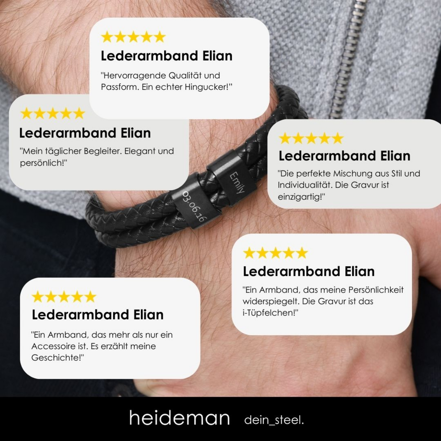 Lederarmband Elian - 2 Elemente