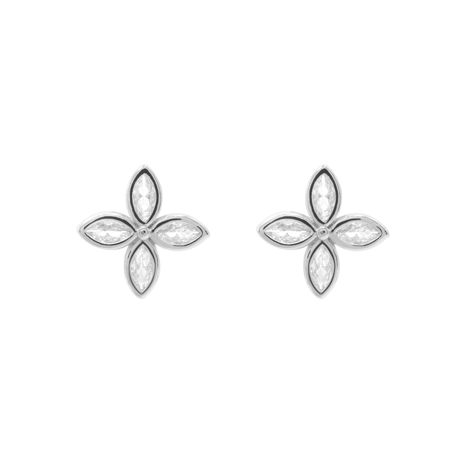 Ohrringe Damen Edelstahl Serena Silber Steckverschluss Detail