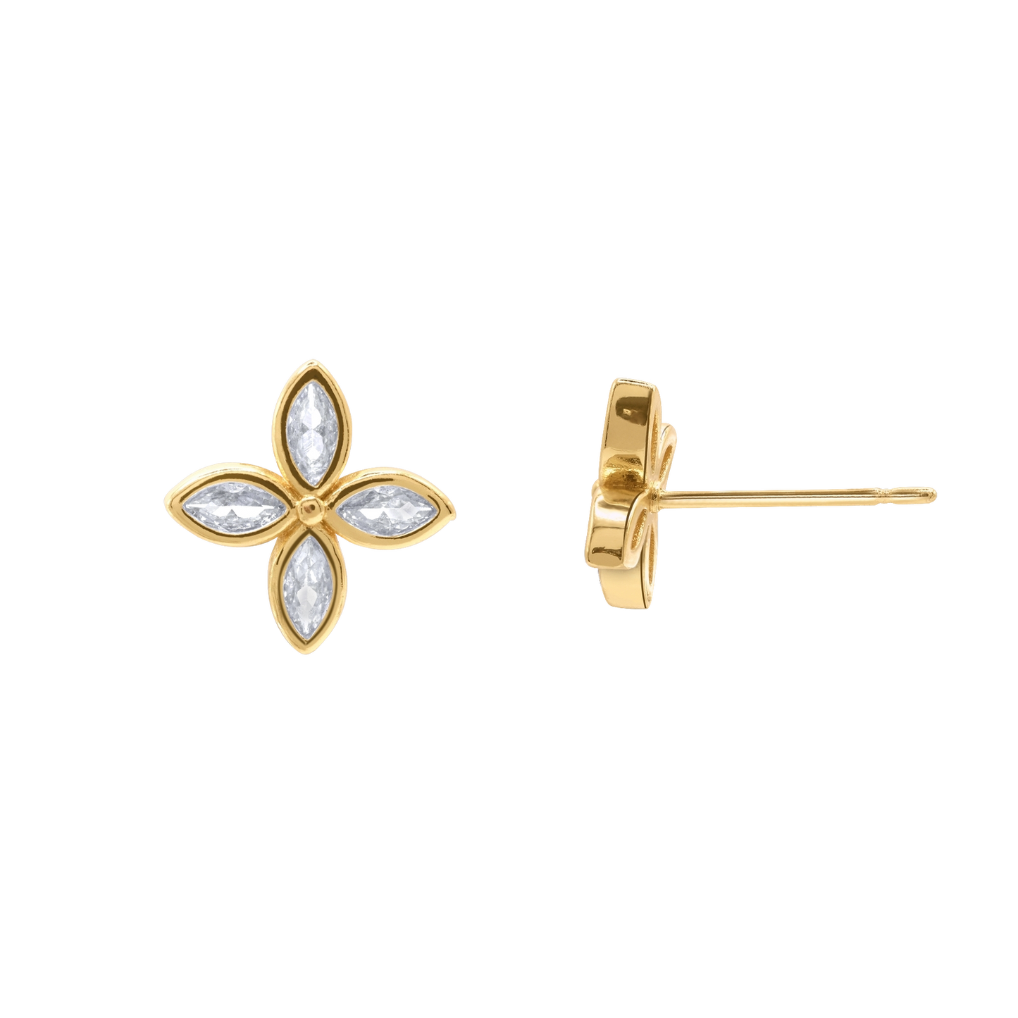 Ohrringe Damen Edelstahl Serena Gold gestylt im Look