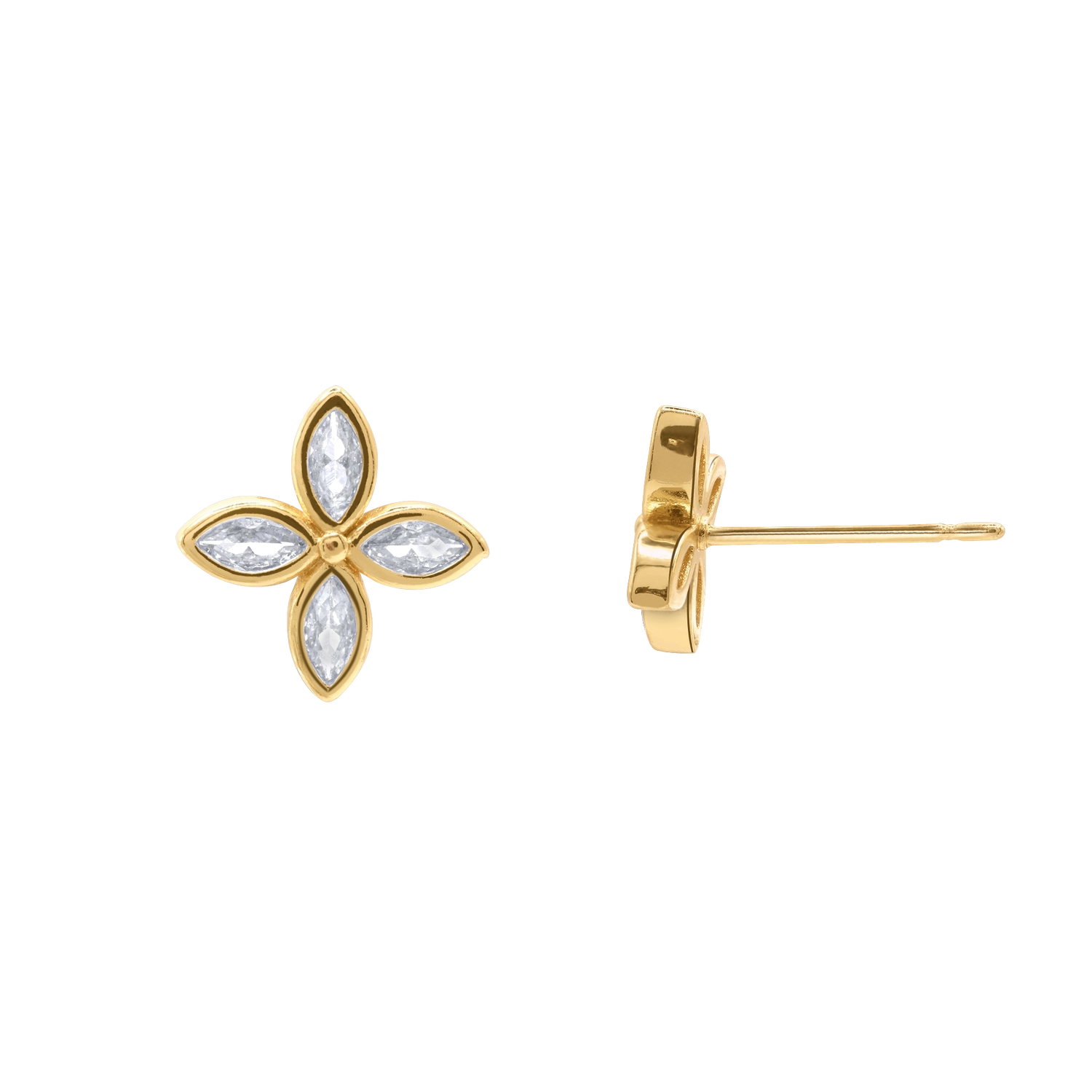 Ohrringe Damen Edelstahl Serena Gold gestylt im Look