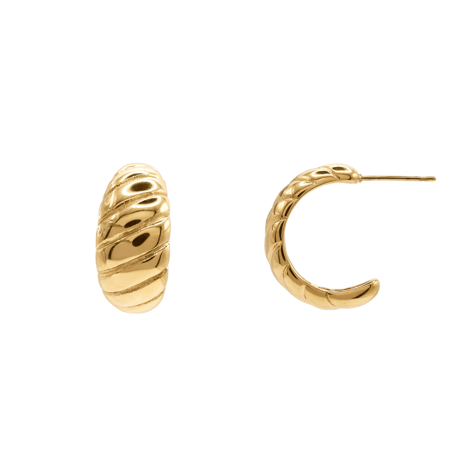 Ohrringe Damen Edelstahl Avani Creolen in Gold – gestylt im Look