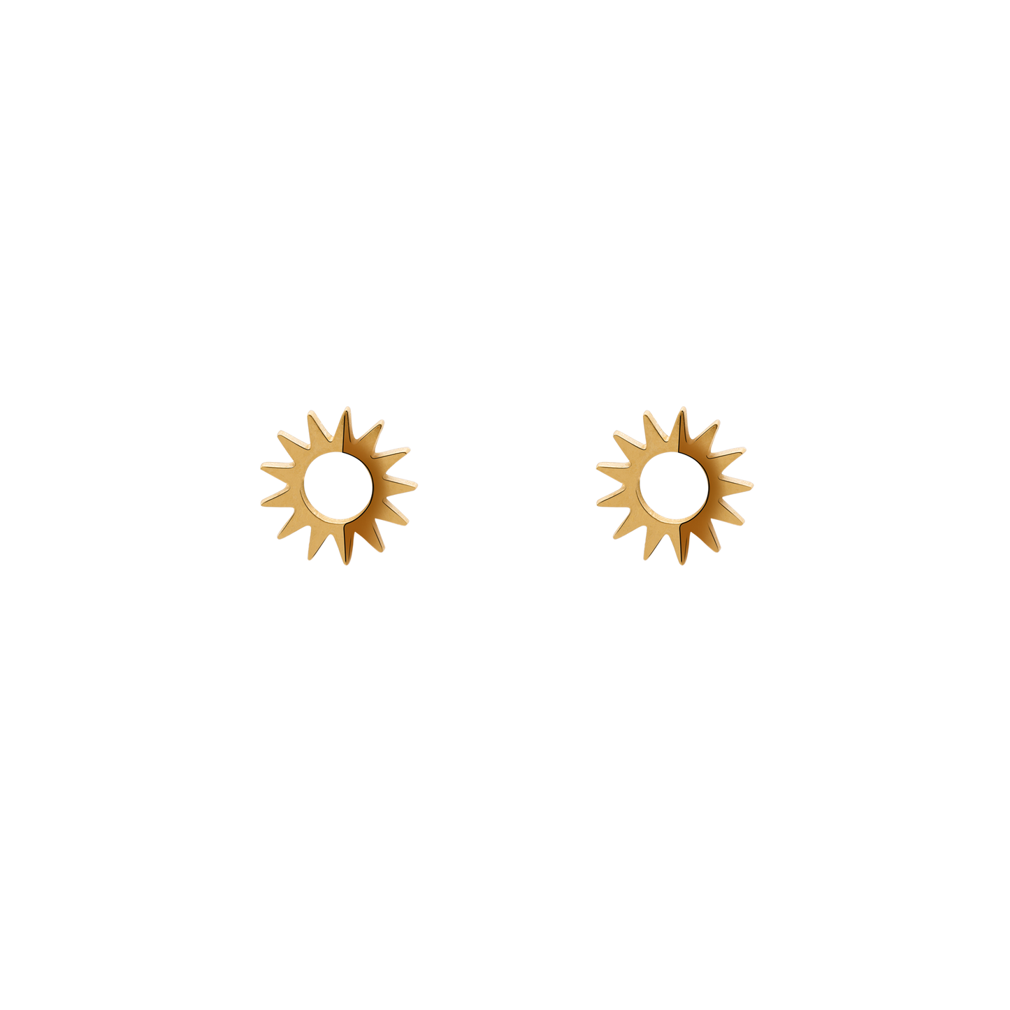 Ohrringe Damen Edelstahl Veda in Gold – Detail des Steckverschlusses