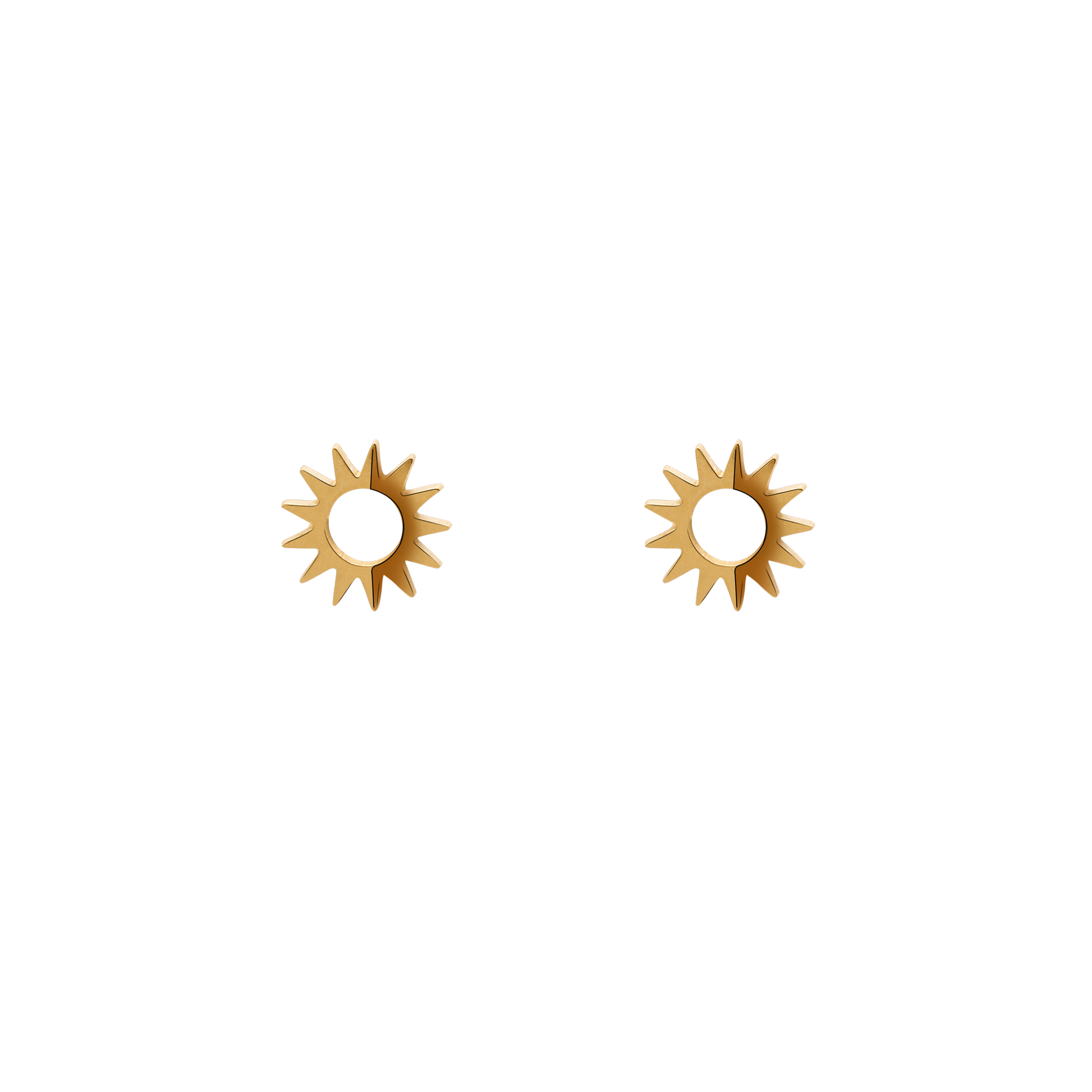 Ohrringe Damen Edelstahl Veda in Gold – Detail des Steckverschlusses