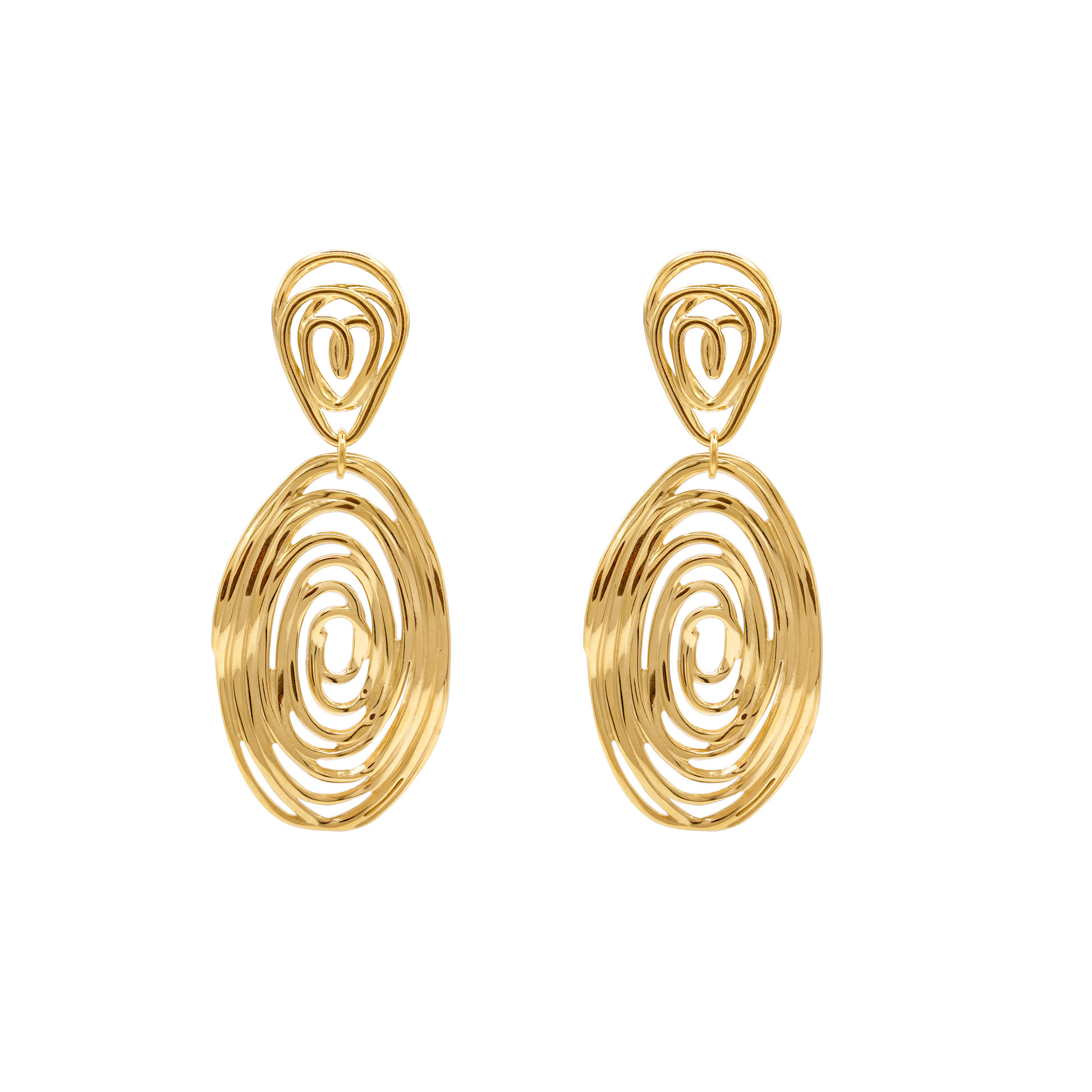 Ohrringe Damen Edelstahl Zora in Gold - Detail des Steckverschlusses