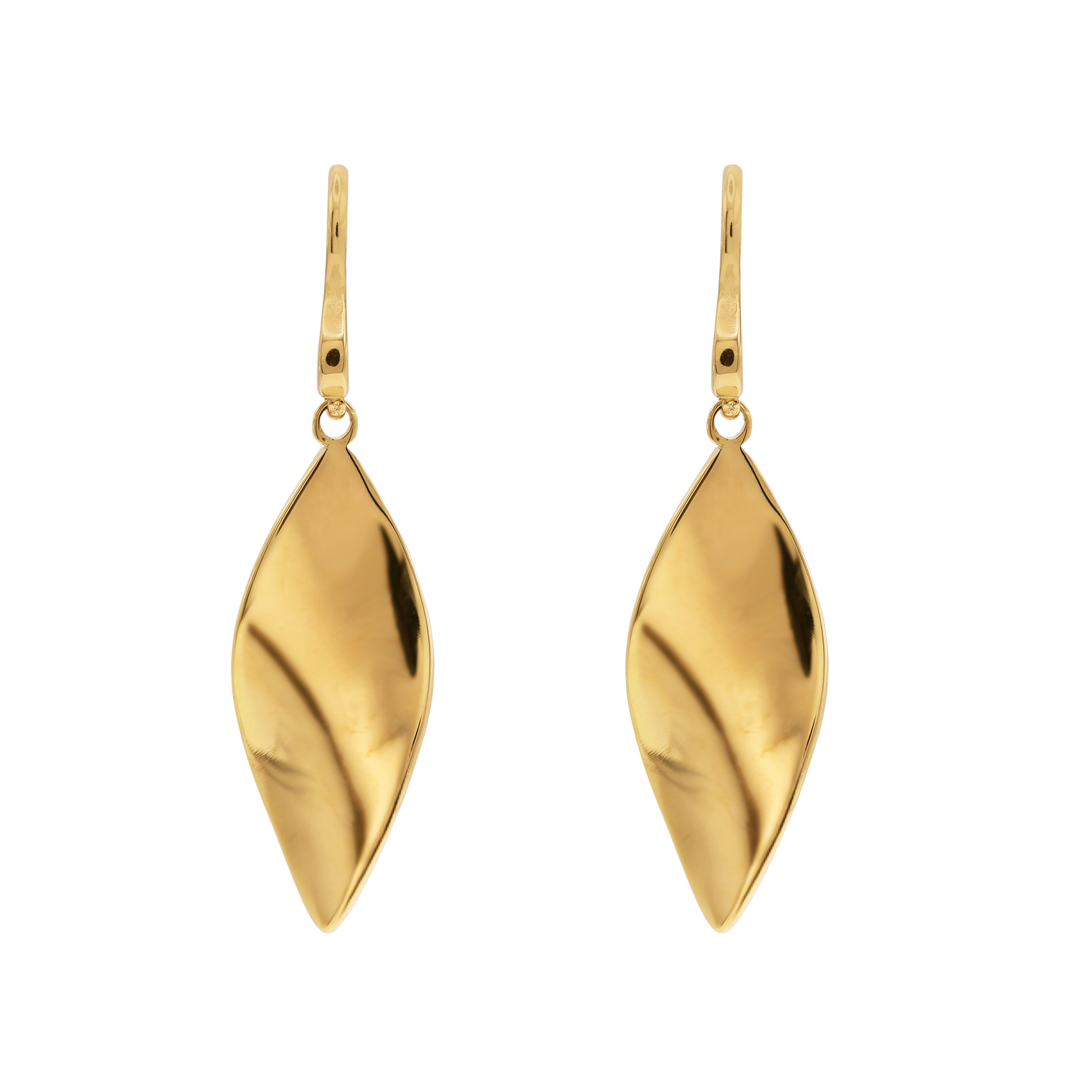 Ohrringe Damen Edelstahl Esma in Gold - Detail des Fischhaken-Verschlusses