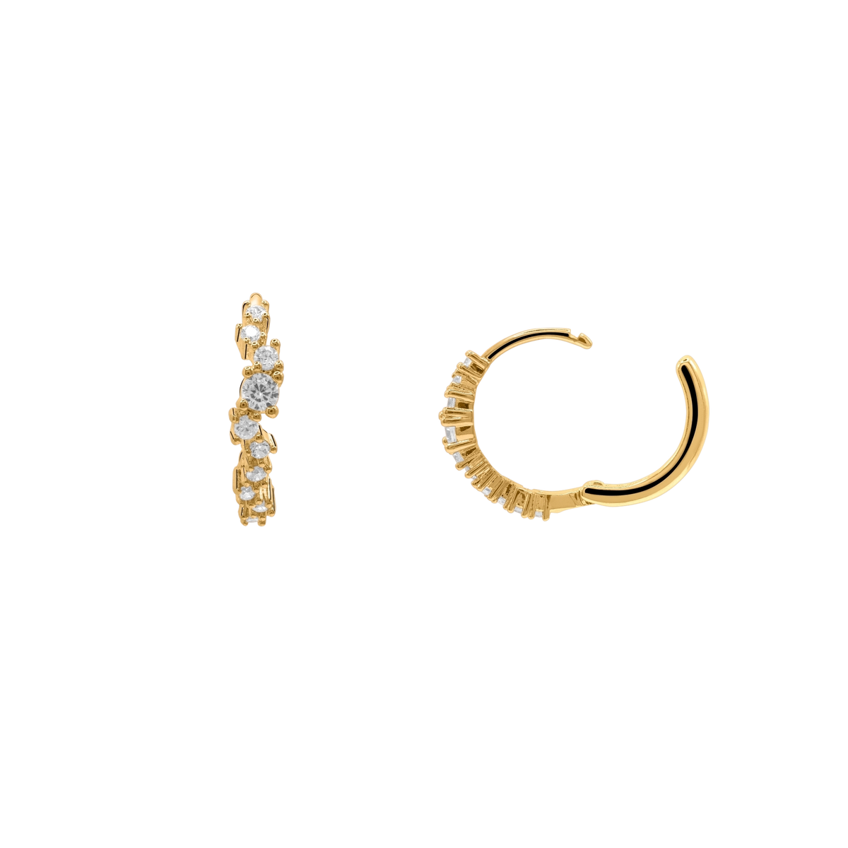 Ohrringe Damen Edelstahl Ottavia in Gold gestylt mit weiterem Damenschmuck