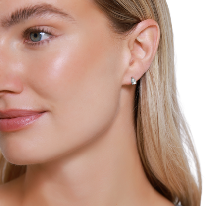 Ohrringe Damen Edelstahl Malys Silber - Detailansicht des Steins