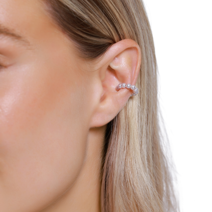 Ohrringe Damen Edelstahl Violette Silber - Detailansicht der Perle