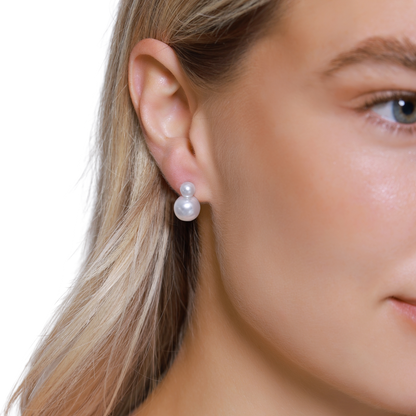 Ohrringe Damen Edelstahl Apolline in Gold - Detailaufnahme der Perle