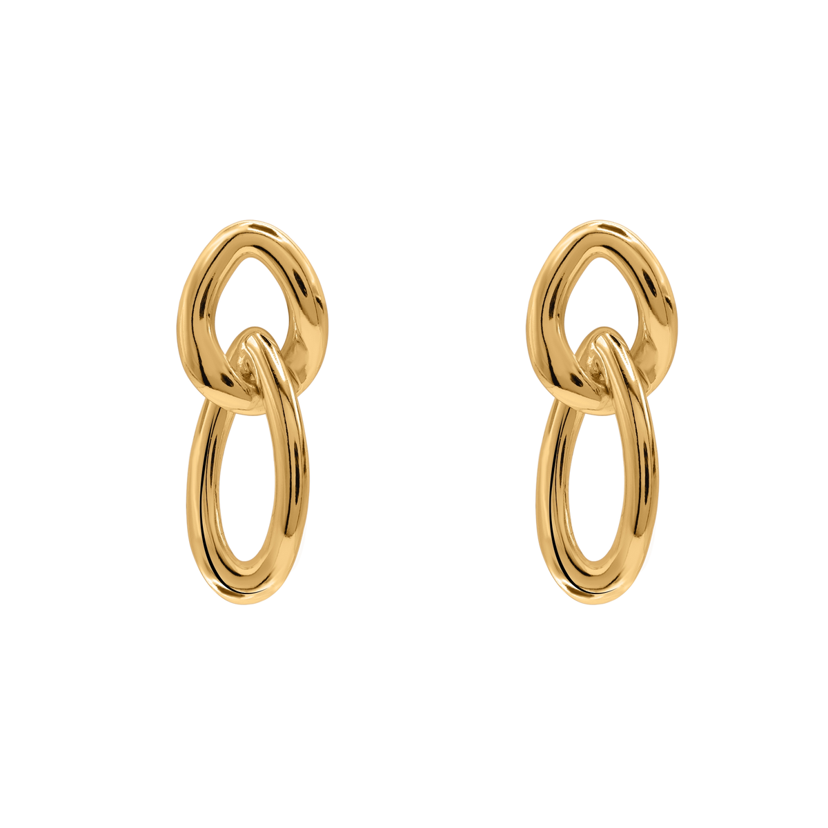 Ohrringe Damen Edelstahl Aitana in Gold, Stiftverschluss im Detail