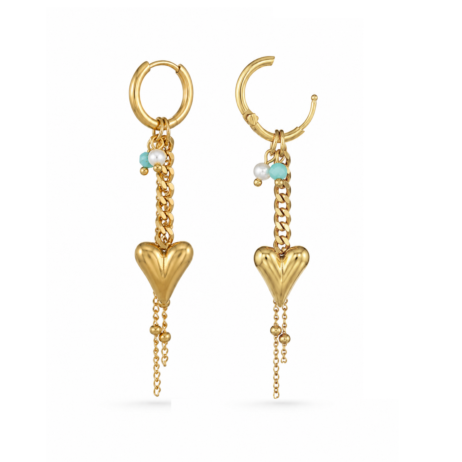 Ohrringe Damen Gold Jimena goldfarben - Detailansicht des Klappverschlusses