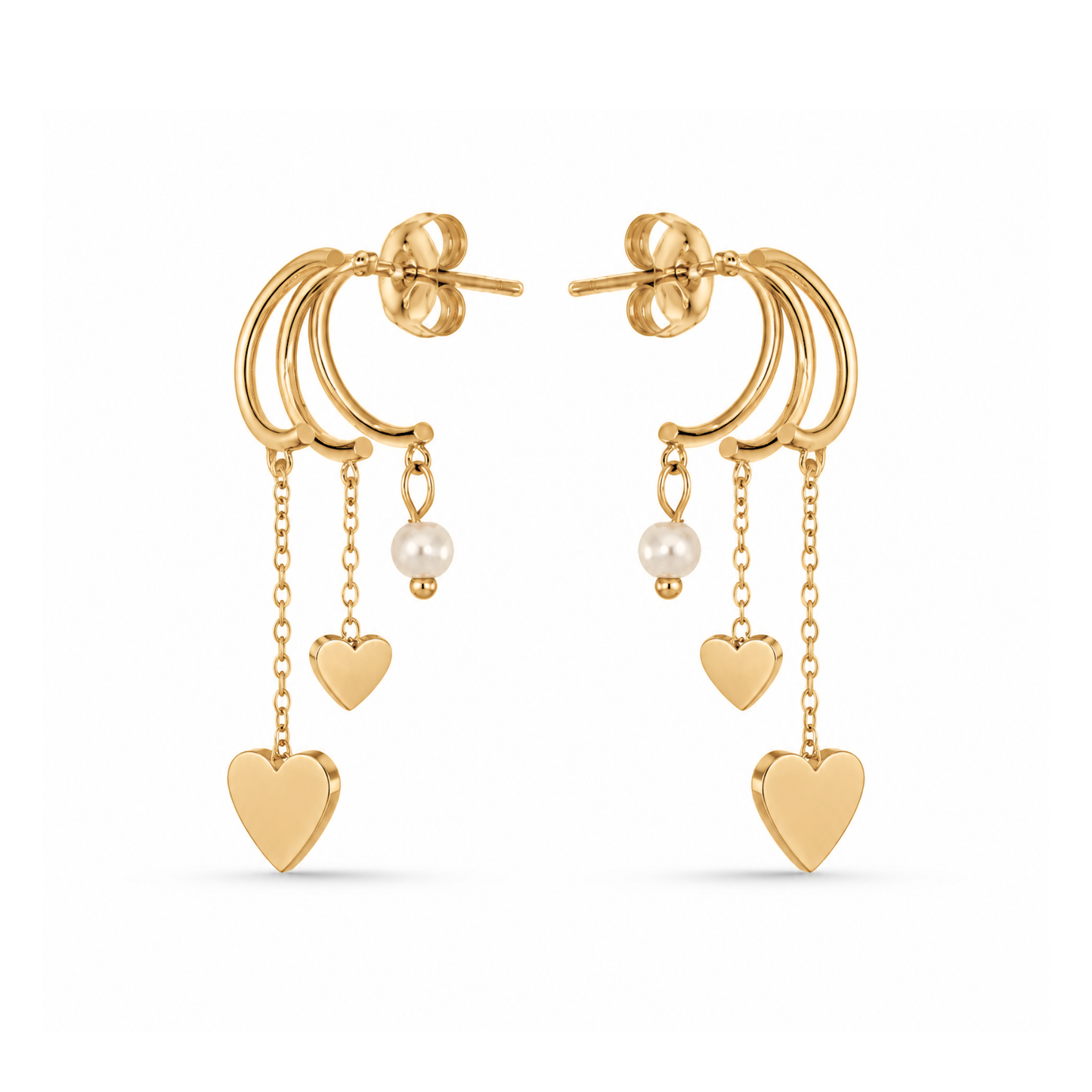 Ohrringe Damen Gold Leire goldfarben - Geschenkbox