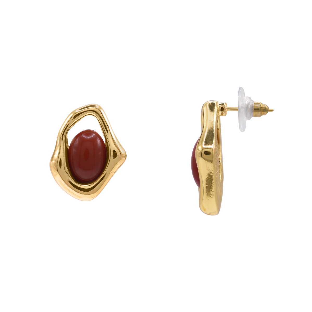 Ohrringe Damen Edelstahl Alondra in Gold mit Stein Siam - Produktbild
