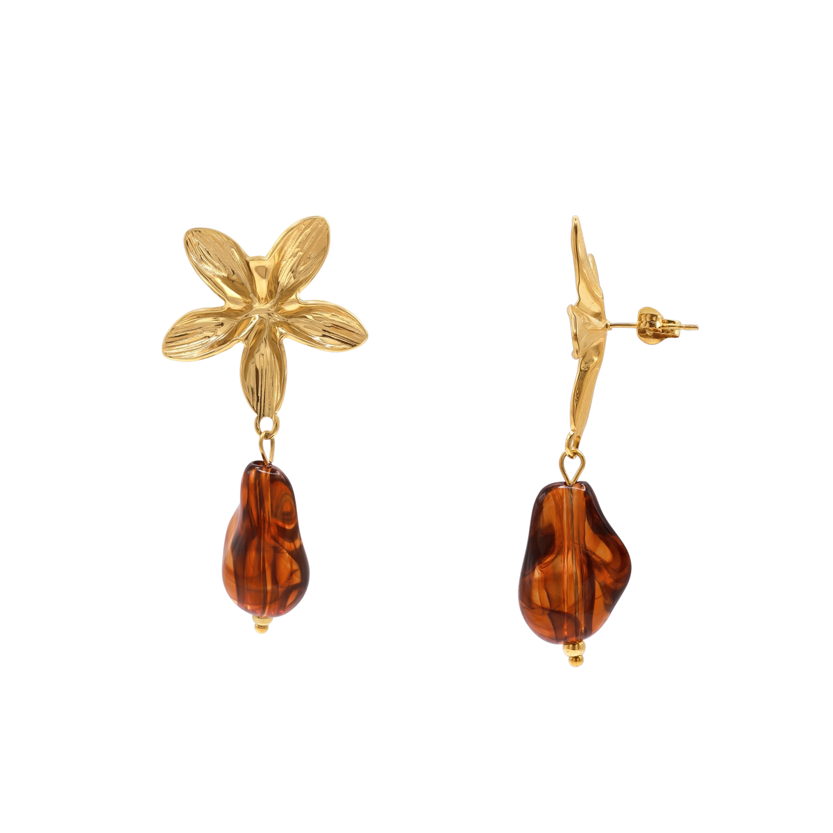 Ohrringe Damen Edelstahl Ianthe in Gold mit Stein Crystal Gold Shadow - Produktbild