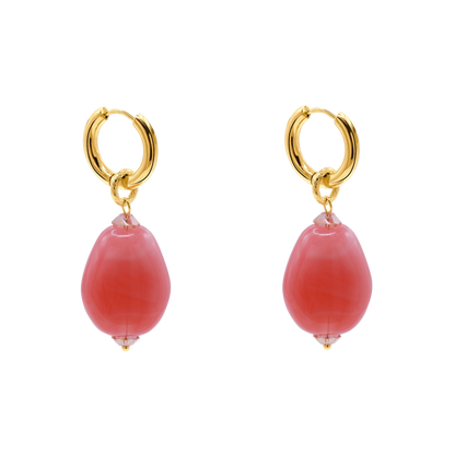 Ohrringe Damen Edelstahl Dione in Gold mit Stein Rose - in der Geschenkbox