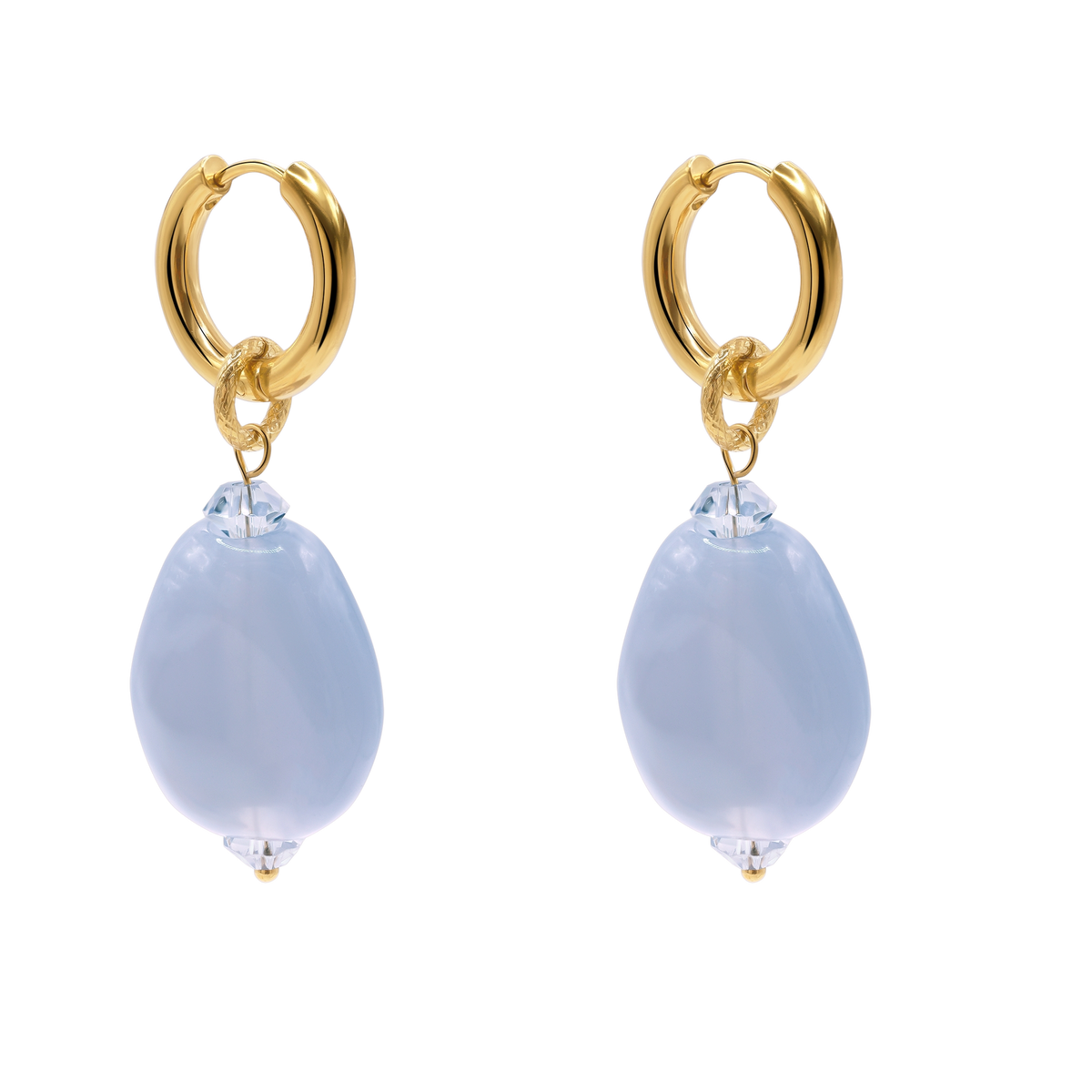 Ohrringe Damen Edelstahl Dione in Gold mit Stein Provence Lavender - in der Geschenkbox