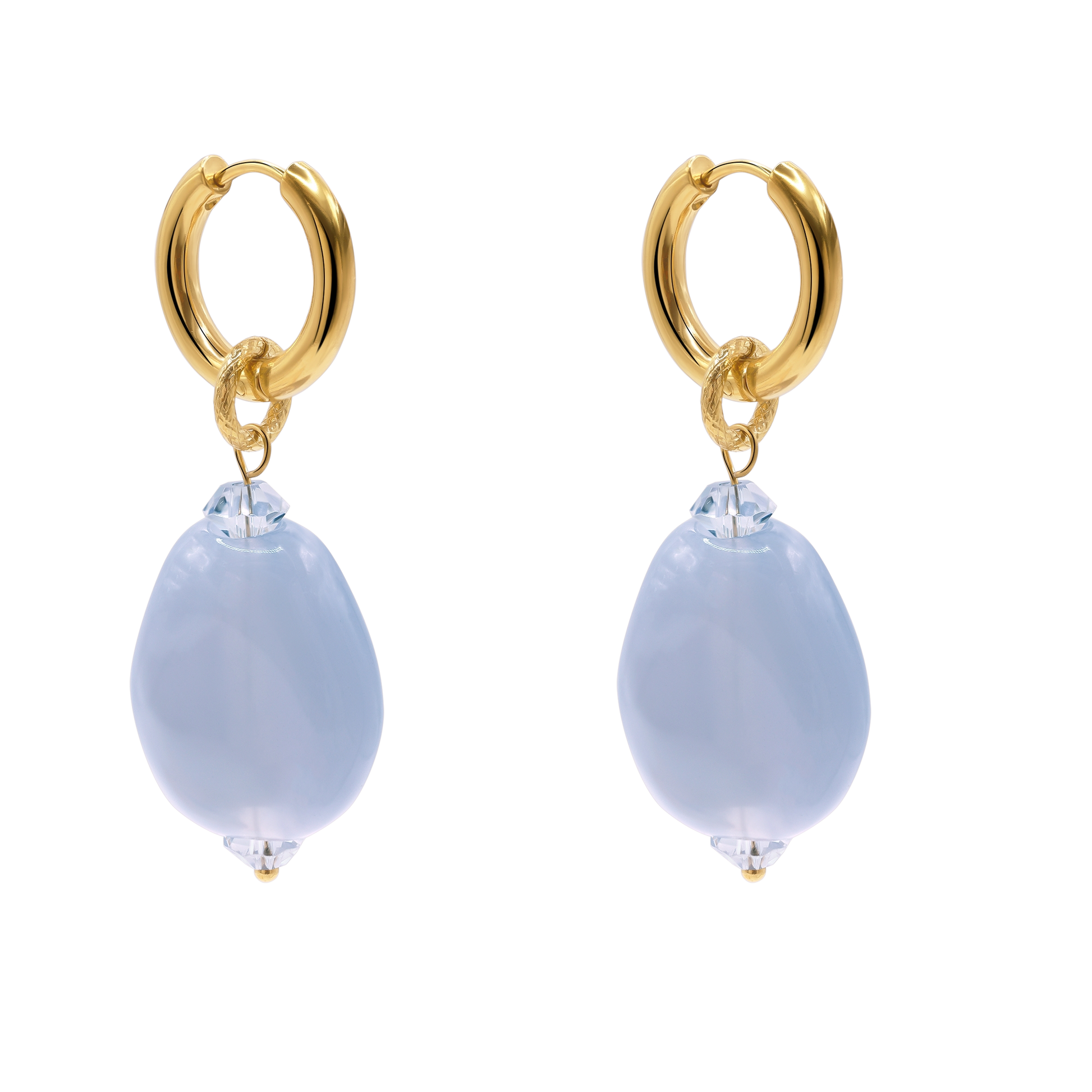 Ohrringe Damen Edelstahl Dione in Gold mit Stein Provence Lavender - in der Geschenkbox