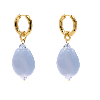 Ohrringe Damen Edelstahl Dione in Gold mit Stein Provence Lavender - in der Geschenkbox