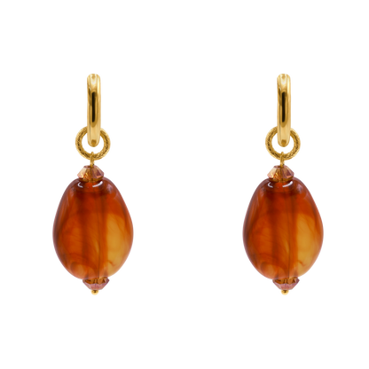 Ohrringe Damen Edelstahl Dione in Gold mit Stein Crystal Gold Shadow - Klappverschluss im Detail