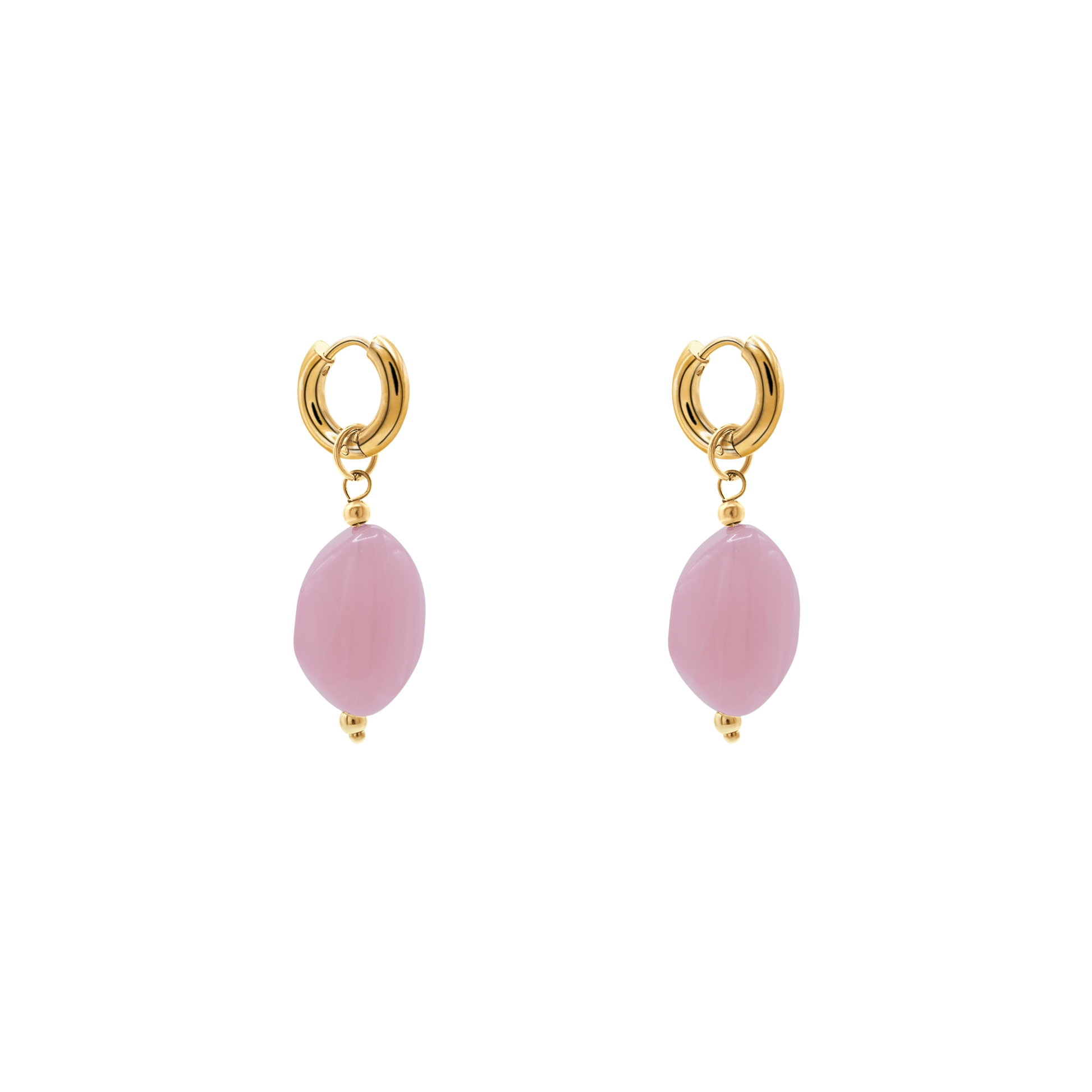 Ohrringe Damen Edelstahl Nefeli in Gold mit Stein Light Rose in der Geschenkbox