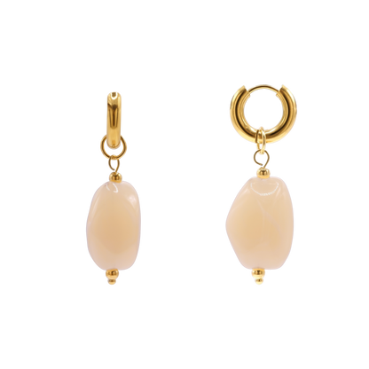 Ohrringe Damen Edelstahl Nefeli in Gold mit Stein Silk - Produktbild
