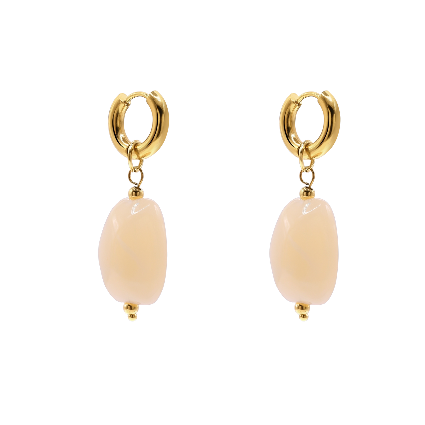 Ohrringe Damen Edelstahl Nefeli in Gold mit Stein Silk in der Geschenkbox