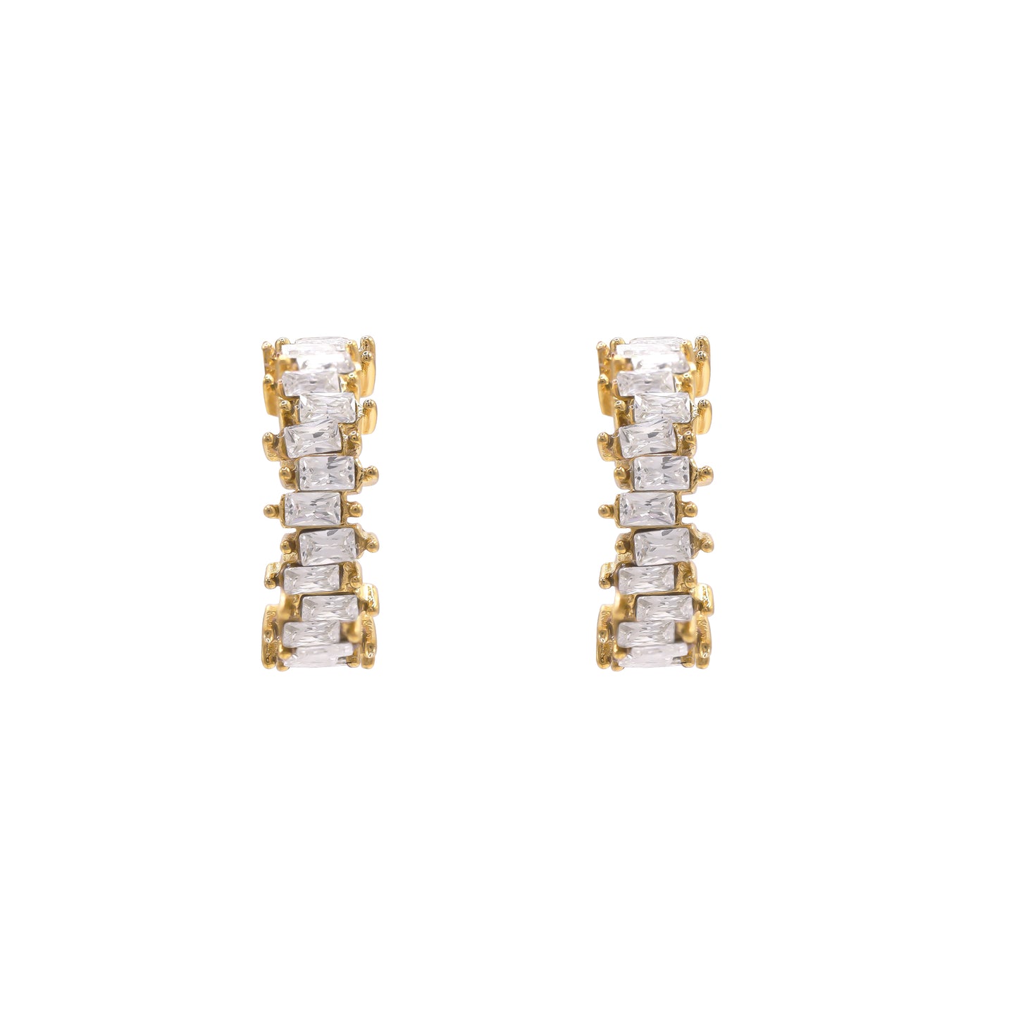 Ohrringe Damen Edelstahl Idun in Gold - Steckverschluss im Detail