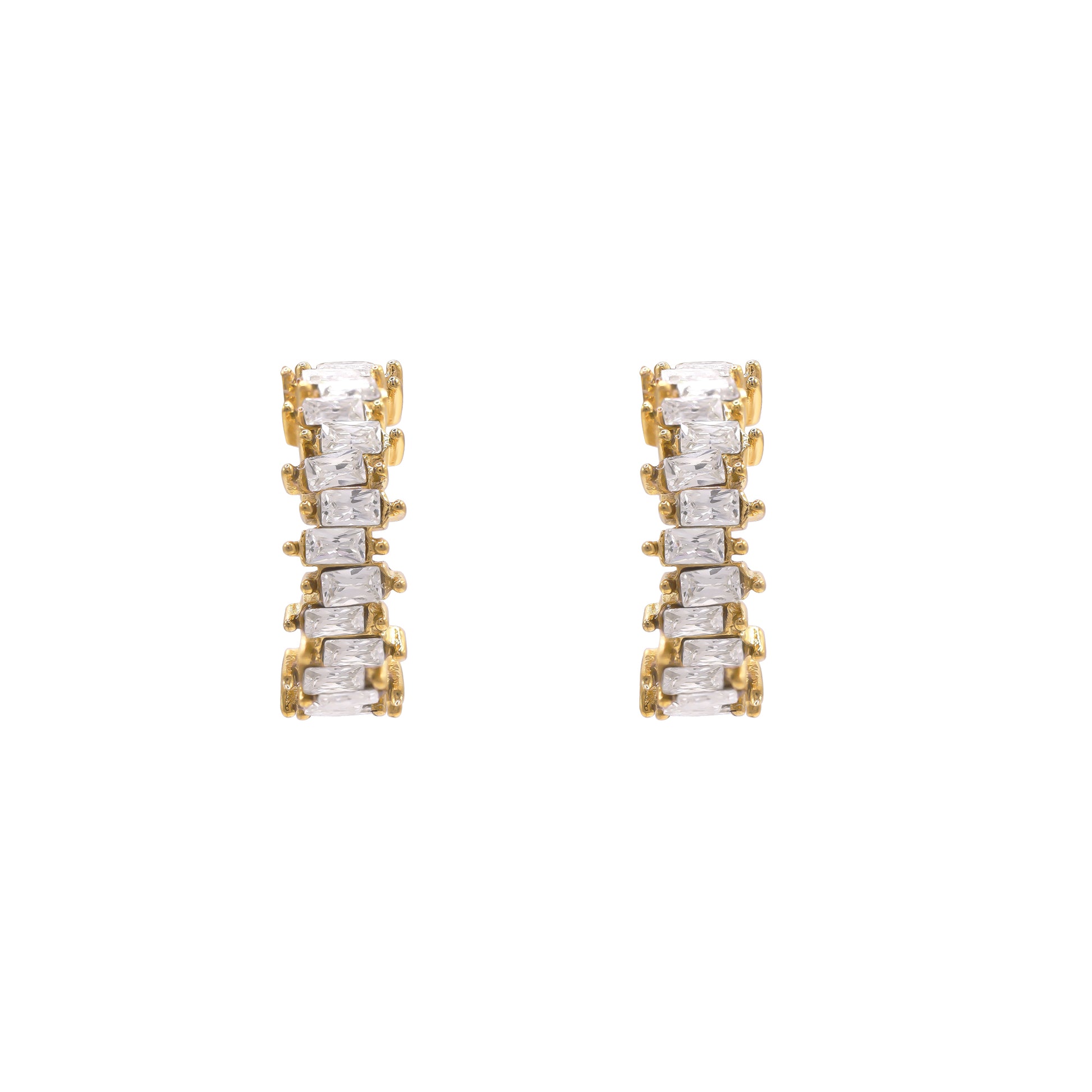 Ohrringe Damen Edelstahl Idun in Gold - Steckverschluss im Detail