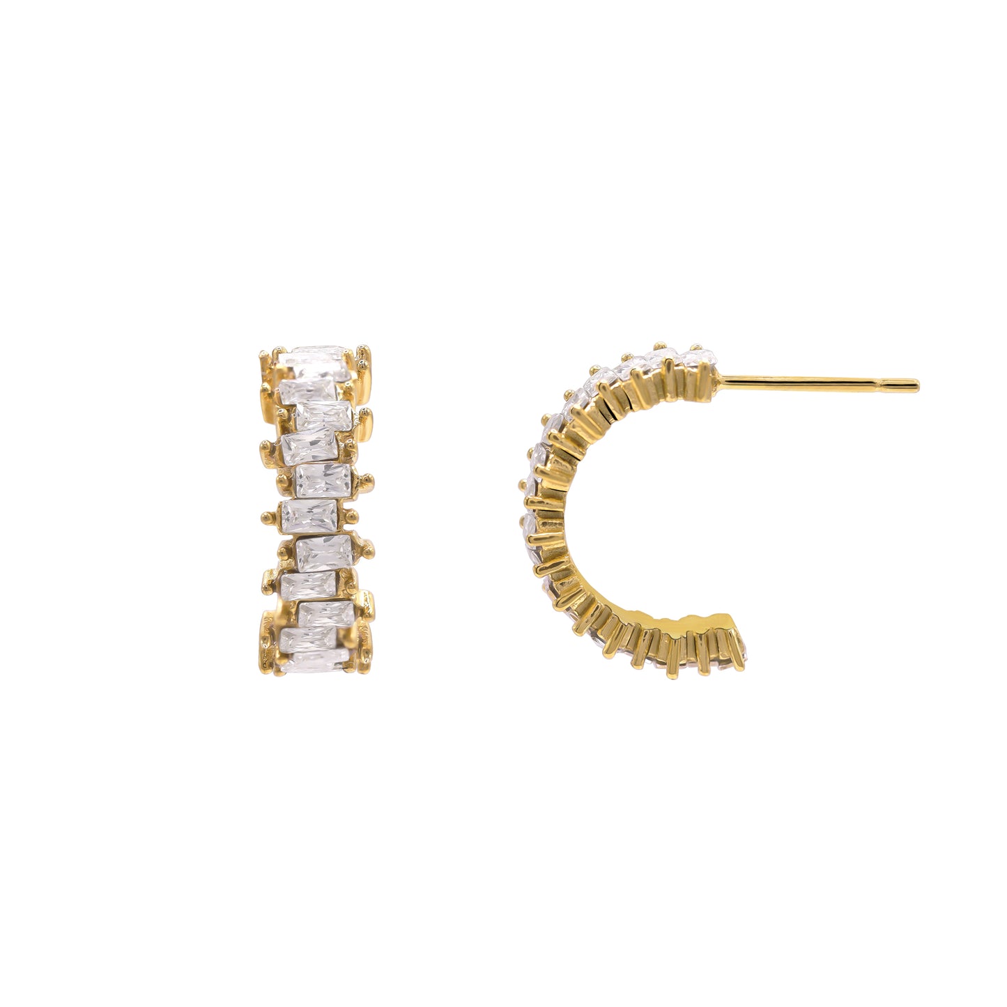 Ohrringe Damen Edelstahl Idun in Gold gestylt zum Outfit