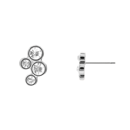 Ohrringe Damen Edelstahl Ophelia Silber gestylt zum Outfit