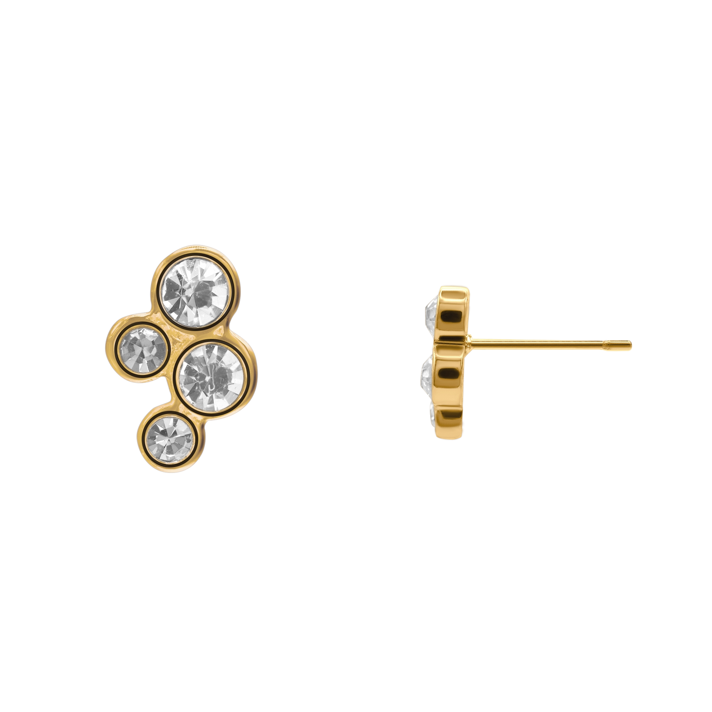 Ohrringe Damen Edelstahl Ophelia Gold gestylt zum Outfit