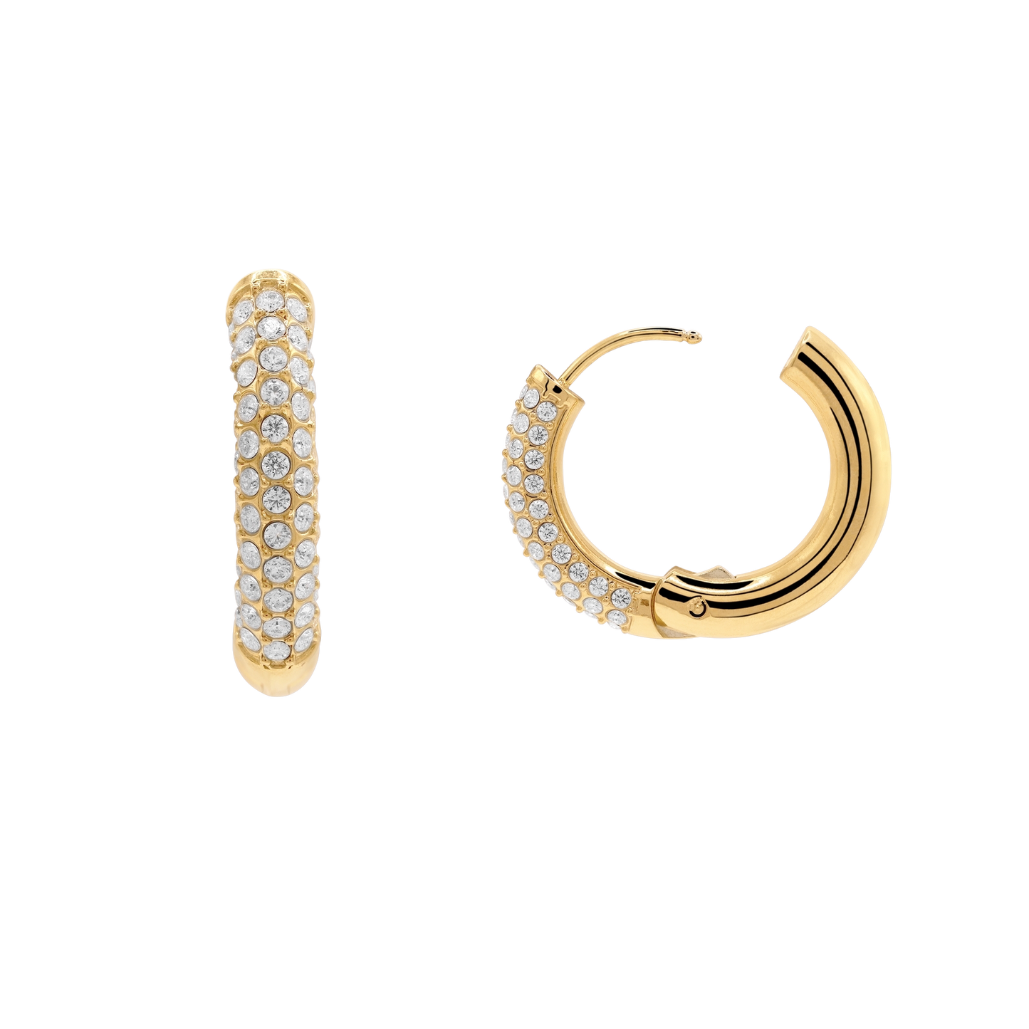 Damen Ohrringe Dahlia in Gold gestylt zum Outfit