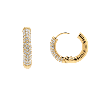 Damen Ohrringe Dahlia in Gold gestylt zum Outfit