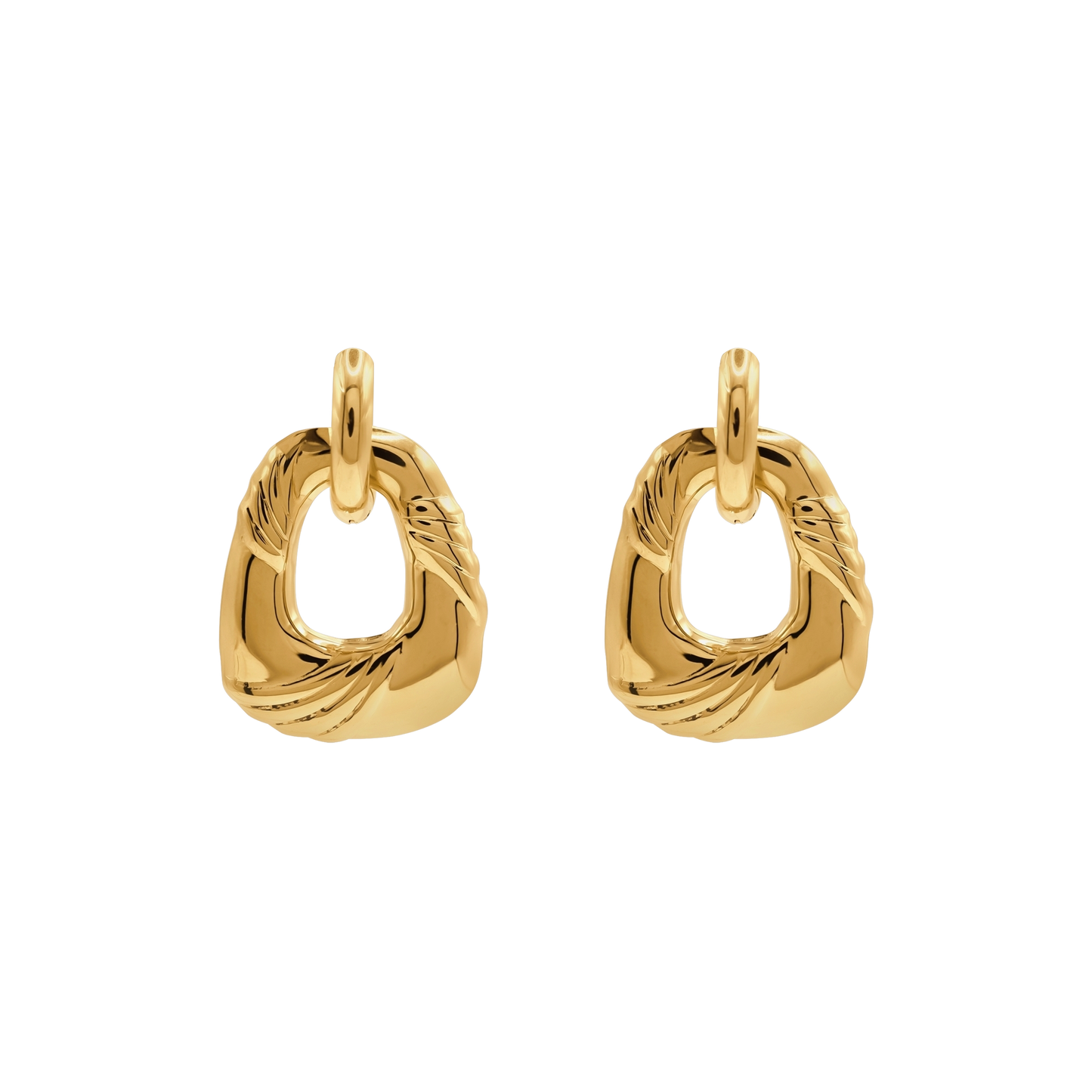 Ohrringe Damen Edelstahl Azaria in Gold - Detail des Klappverschlusses