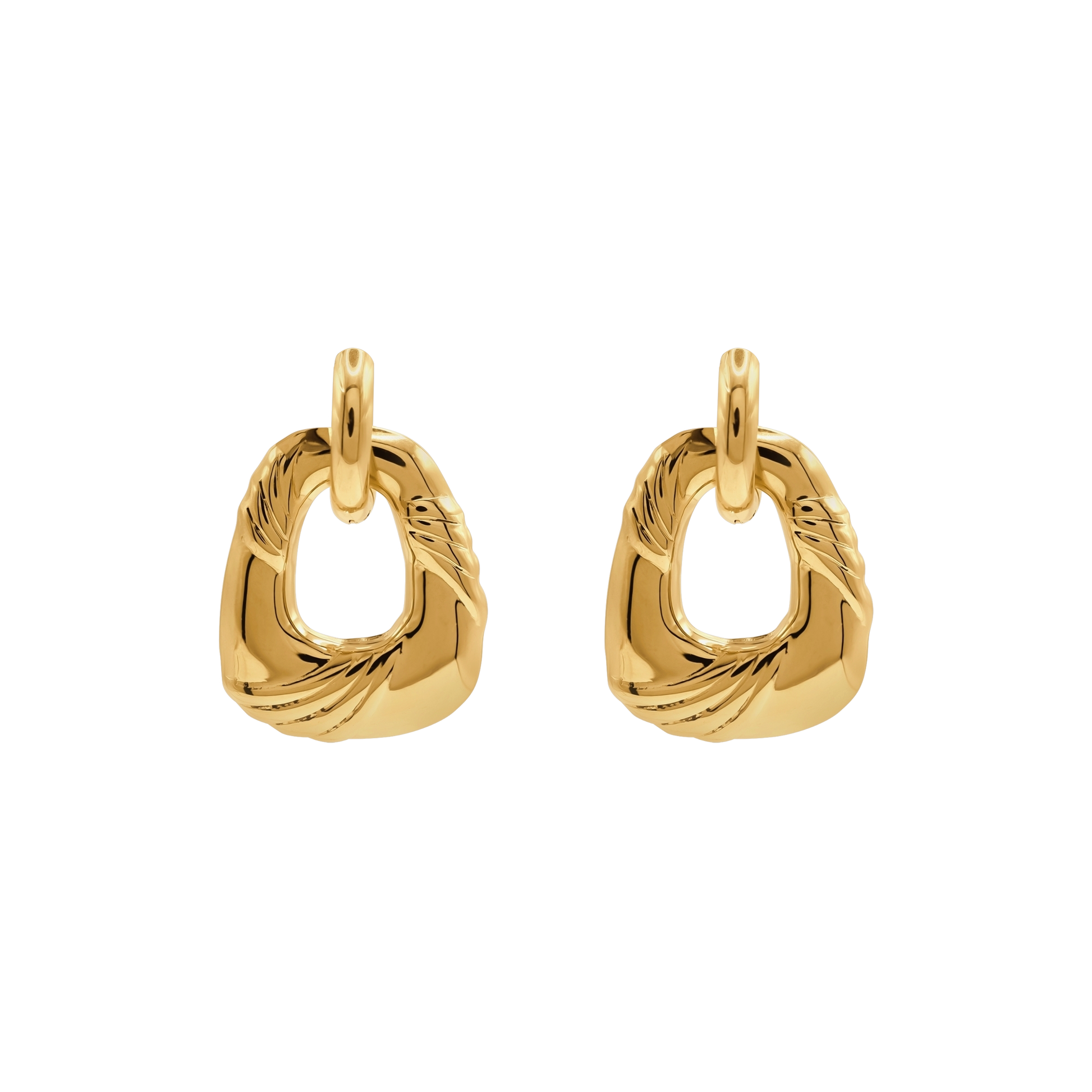 Ohrringe Damen Edelstahl Azaria in Gold - Detail des Klappverschlusses