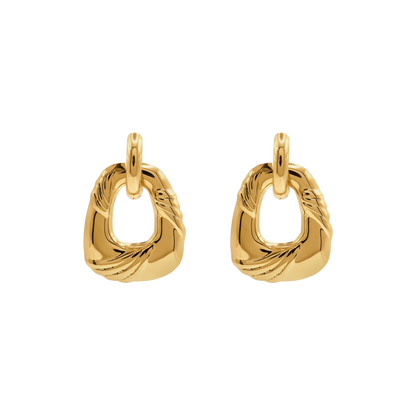 Ohrringe Damen Edelstahl Azaria in Gold - Detail des Klappverschlusses