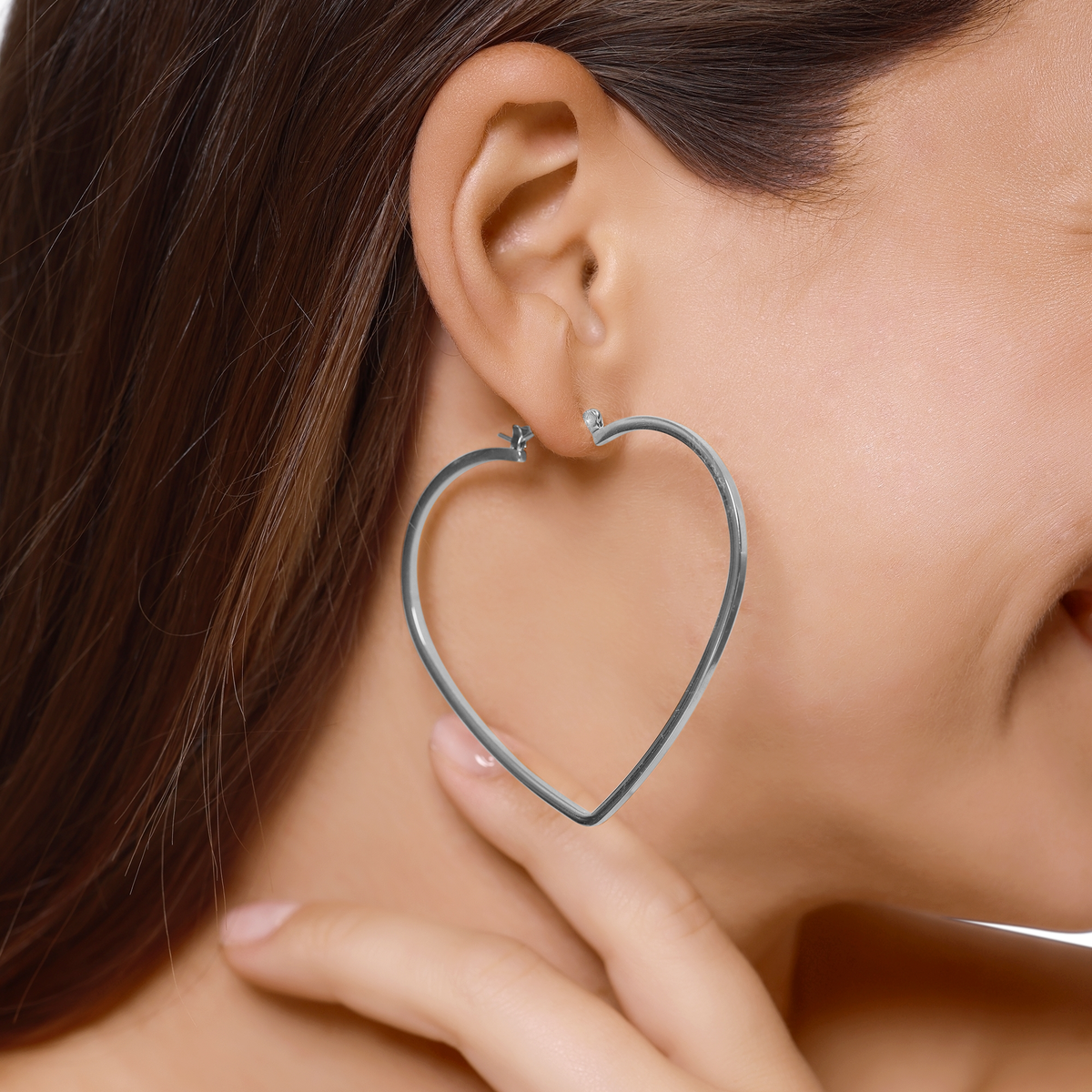 Ohrringe Damen Edelstahl Nerissa Silber - Detailansicht